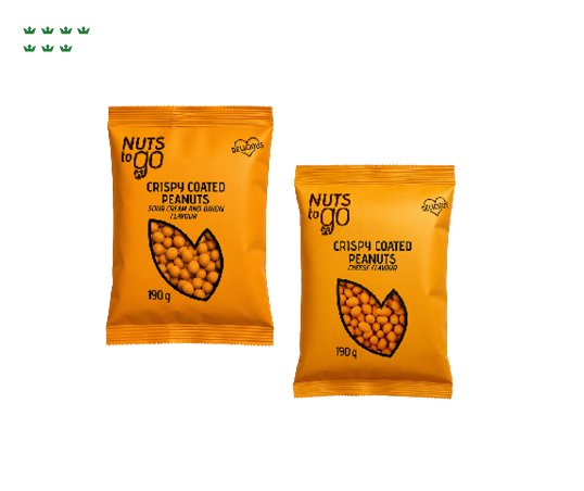 Žemės riešutai NUTS TO GO, 2 rūšių, 190 g